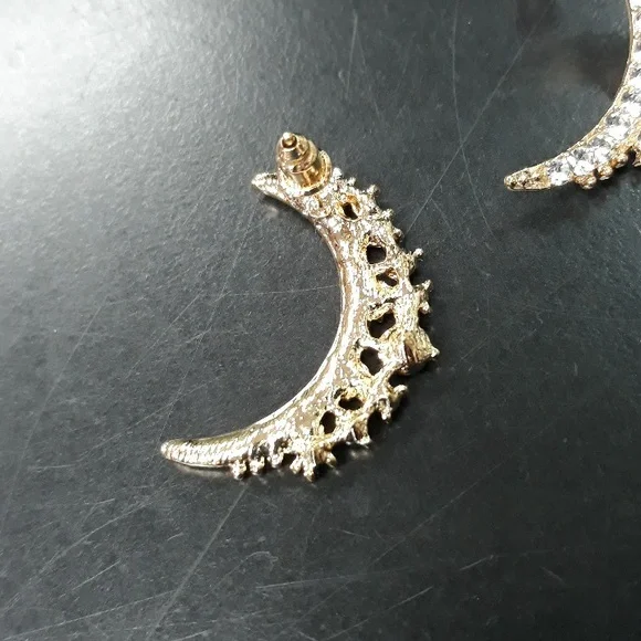 3 For $15 New Elegant Crystal Crescent Moon Earrings - Picture 6 of 9